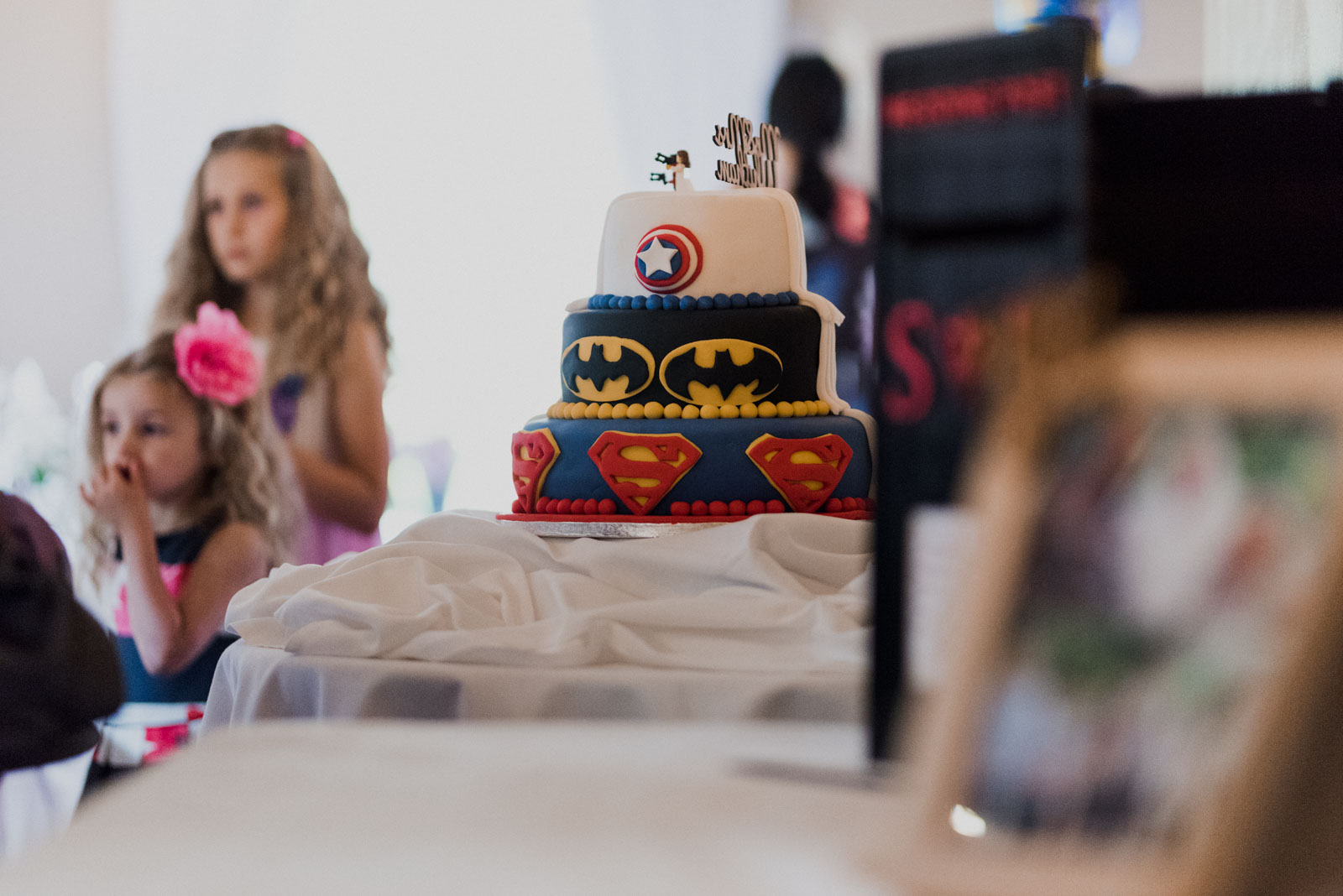 Superhero wedding cake